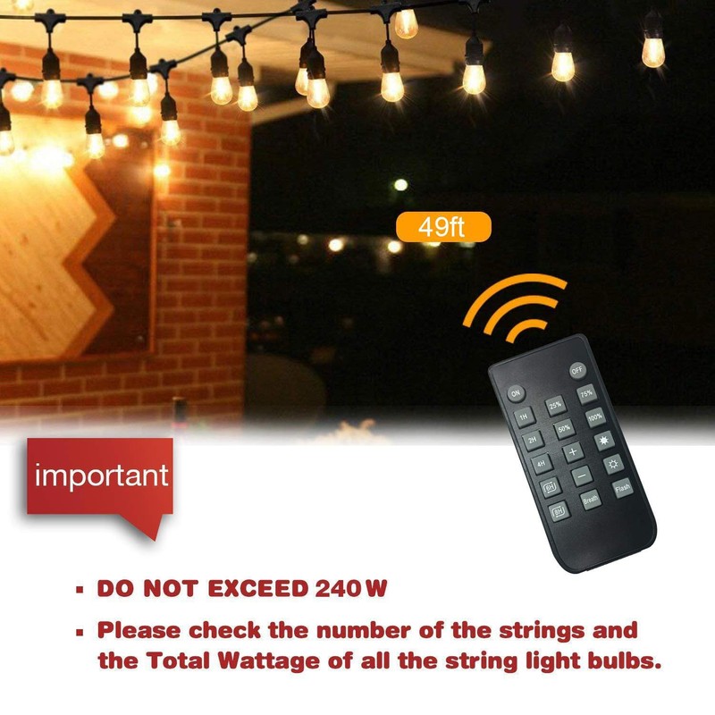 SUNTHIN 240W Outdoor Dimmer for String Lights, Wireless Remote Control