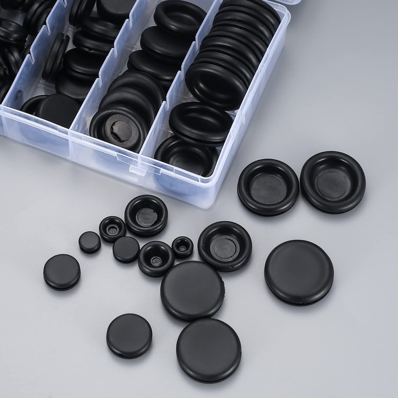 Rubber Cable Grommet, 200 Pieces Rubber Grommet Cable Gland Set,