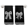 DOFQZ Coquette Lace Bow Print Kitchen Towels Set of 2,