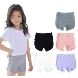 Overpants, Children's, Spats, Black, Half Length Spats, Kids' Quarter Length Spats, Underpants, Cotton, Lace, Girls, Inner Pants, Pink