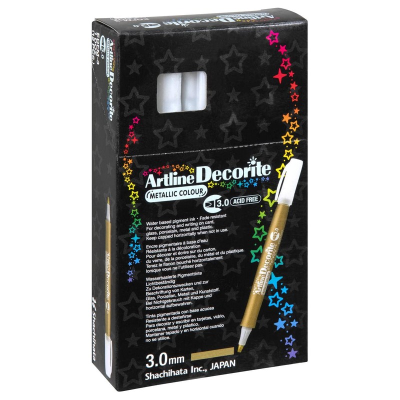 Artline 'Decorite' Metallic Red Marker Pen 3.0mm for Card, Glass,