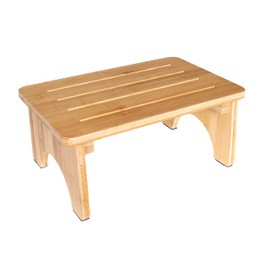 P&BEXC Step Stool Bamboo Step Stool for Adults and Kids,Portable Bedside Step Stool with Solid Wood, Support up to 300lbs,Skid Proof Step Stool for High Bed/Kitchen/Bathroom (Easy to Assemble)