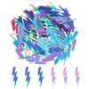 HOBBIESAY 60pcs Rainbow Color Lightning Bolt Pendants, Stainless Steel Charms