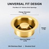 Brushed Gold Garbage Disposal Flange and Sink Stopper, 304 Stainless