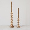 Creative Co-Op Tall Hand-Carved Mango Wood Twisted Taper Candle Holder,