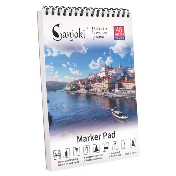 SANJOKI Sanjoki Premium Marker Pad, 48 Sheets, 180gsm, 8.3" x