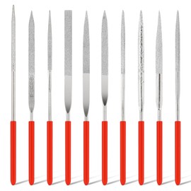 10 Pcs Mini Diamond Needle File Set, Multipurpose Small Needle File Set Miniature Diamond Files Various Shapes Mini Files for Metal Crafts Wood Plastic Sanding(3 x 140mm)