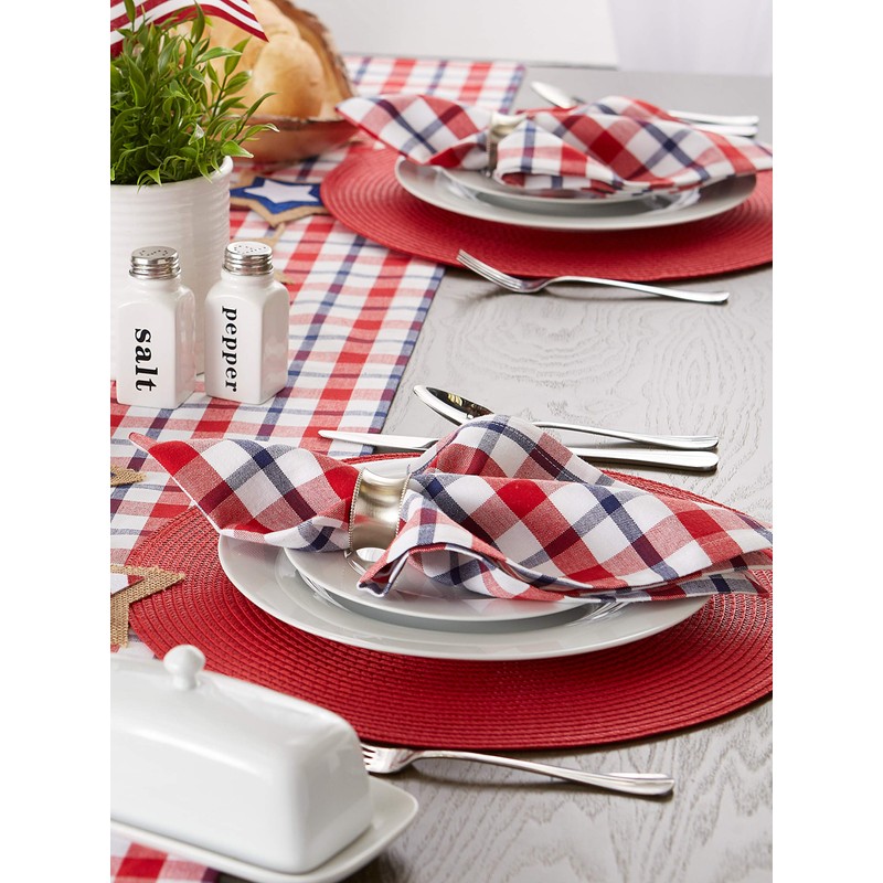 DII American Plaid Kitchen Textiles, Napkins, 20x20, 6 Piece