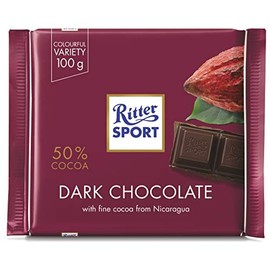 Ritter Sport Dark Chocolate 50% Cocoa 100g/3.52oz (Pack of 8)