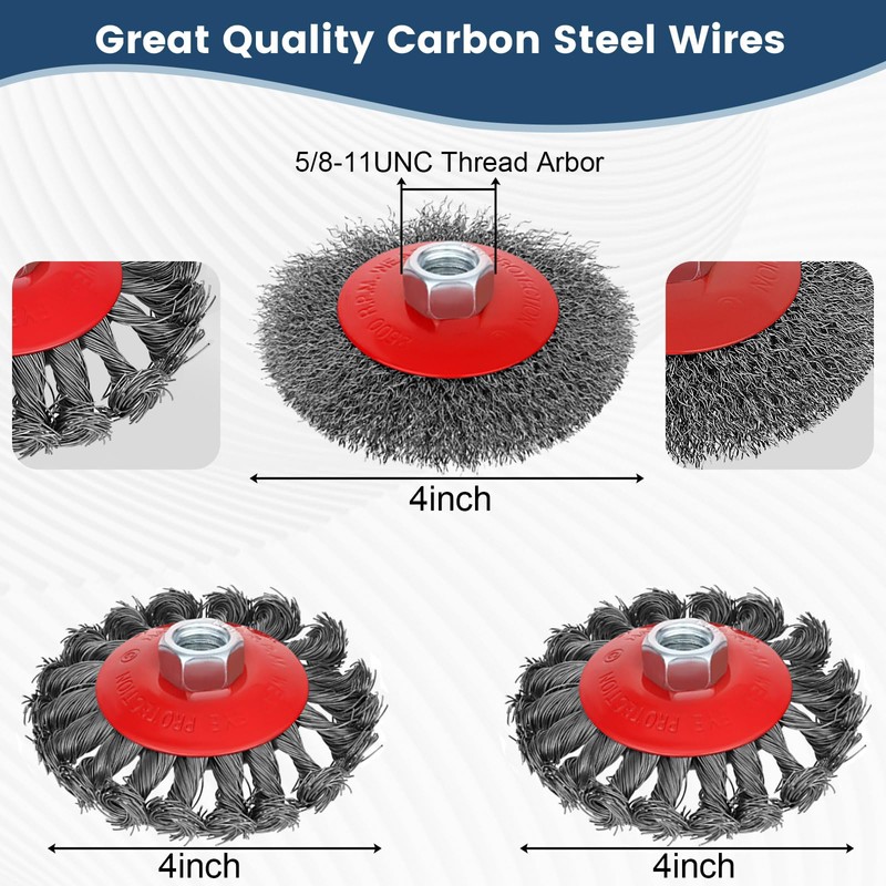 10pcs Wire Wheel for 4 1/2 Angle Grinder Wire Wheel