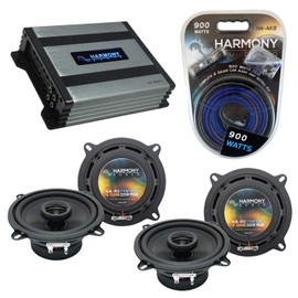 Harmony Audio HA-A400.4 Amp Bundle with (2) HA-R5 Speakers Compatible with Toyota Land Cruiser 1975-1981 OEM Speaker Replacement