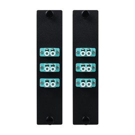 Xunsomten-2pcs 6 Fibers OM3 Multimode Patch Panel with 3 x LC UPC Duplex Fiber Optic Adapters LGX Compatible