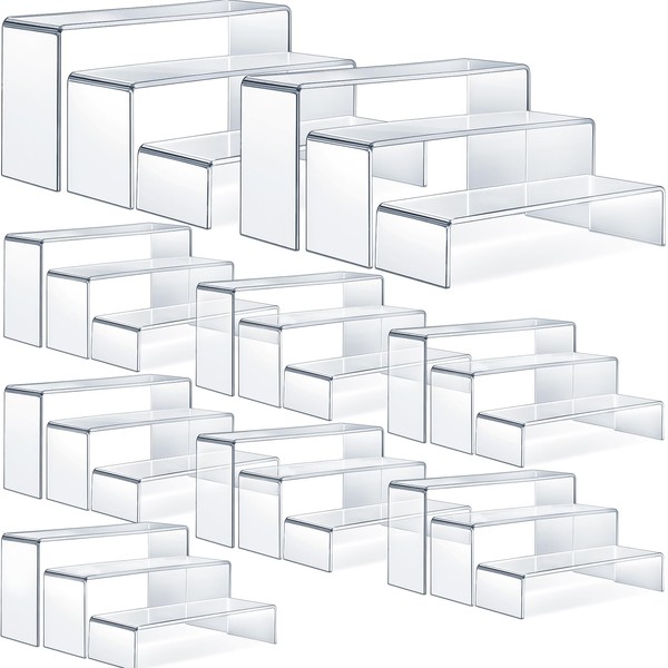 27 Pcs Acrylic Display Riser Large Acrylic Risers for Display