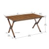 Durable Folding Aluminum Alloy Roll-up Rectangular Outdoor Tablecolor: Brown, size: