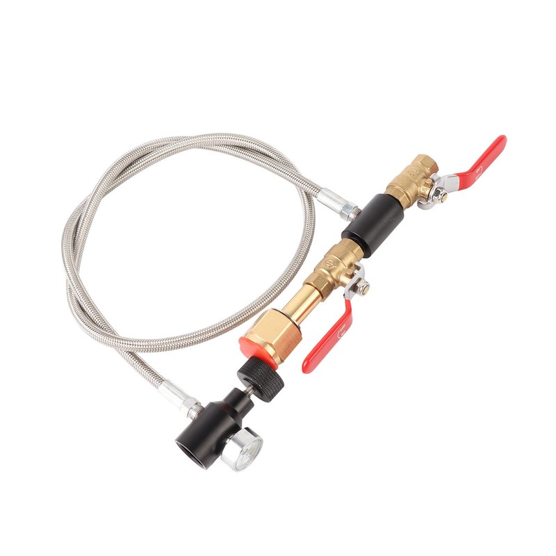 CGA‑320 CO2 Cylinder Refill Adapter with Hose For Filling Soda