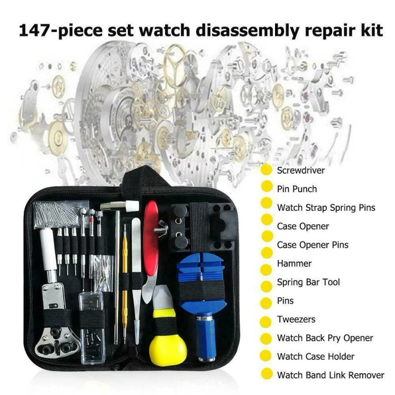 WatchToolsCo Watch Repair Kit Link Removal Tool Band Adjustment Battery