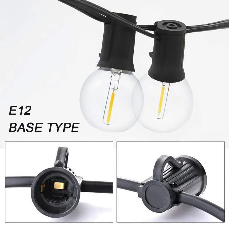 Jslinter 25Pack G40 LED String Light Bulbs Replacement, 1W(11W Equivalent),
