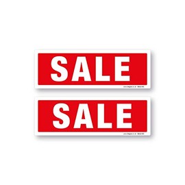 Pack of 2 Sale Sign, Window, wall Shops promotional advertising, 300x100mm, Static Cling Window Vinyl