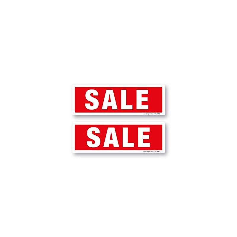 Pack of 2 Sale Sign, Window, wall Shops promotional advertising,