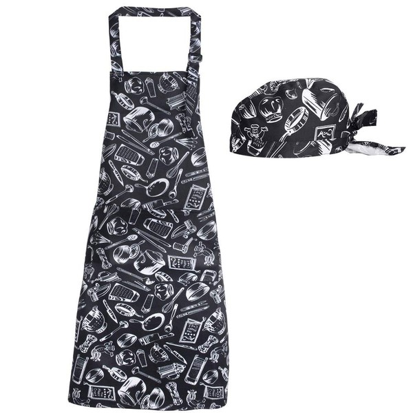 JNCH Adjustable Apron Cooking Apron with 2 Pockets Kitchen Apron