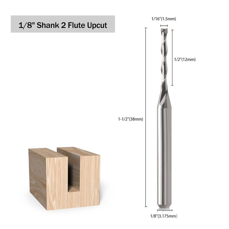 EU_HOZLY 3.175X1.5X12mm Two Flutes Solid Carbide Micro End Milling Cutters