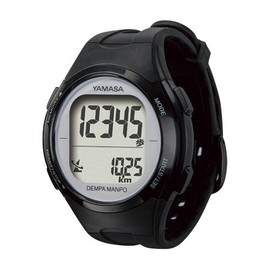 YAMASA Yamasa TM-500B/S Wristwatch Pedometer, Pedometer, Radio, Digital, 1.7 inches (43 mm), Black, Silver, For Walking and Walking, For Walking