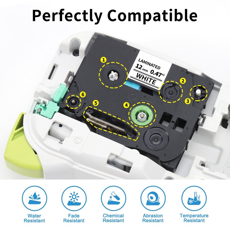 Unistar Compatible Label Tape Replacement for Brother TZe-231 PTouch Tapes