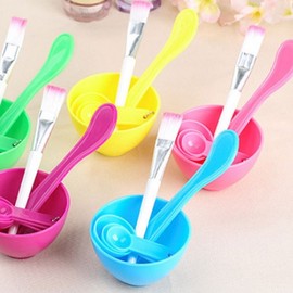 Multipurpose Pack Bowl Set Spatula Measuring Spoon Brush Massage Beauty Bowl Home Household Shop Tool Pink 3ea