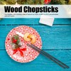 5 Pairs Chopsticks Reusable Ironwood Black Round Chopsticks Japanese Style