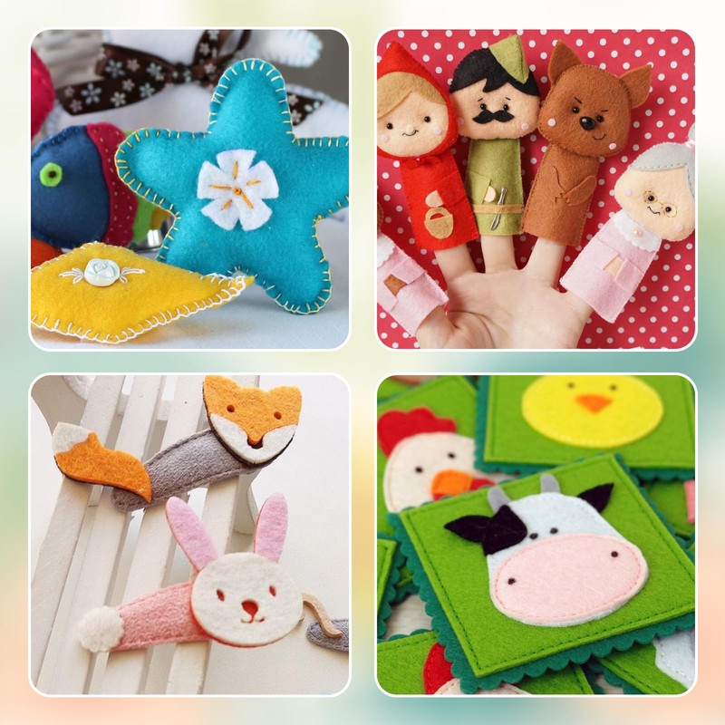 Jeffdad 10Pcs Felt Fabric Sheets, 11.8"x7.87" Soft Craft Felt Sheets