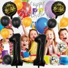 Black 19th Birthday Decorations Party Supplies-Silver Happy 19th Birthday Banner