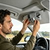 Guibell Soporte para Anteojos de Sol Auto Piel Magnético Gris