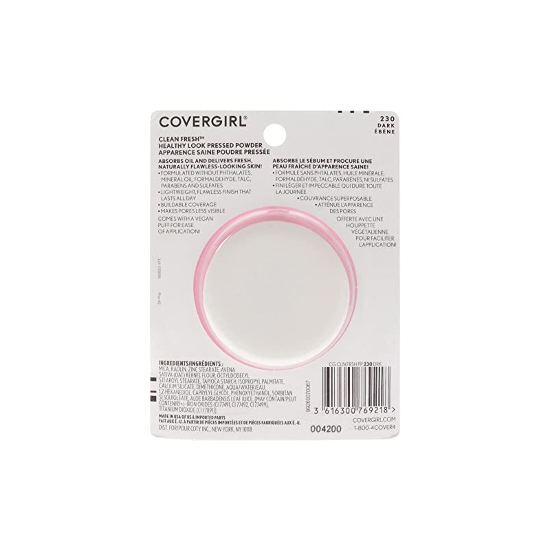 COVERGIRL Clean Fresh Pressed Powder, Dark, 0.35 Oz