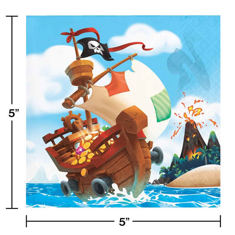 Treasure Island Pirate Beverage Napkins, 16 ct