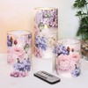 Silverstro Hydrangea Rose Flameless Candles with Remote Control & Timer