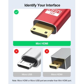 ApoJodly Mini HDMI to HDMI Cable 6FT, 4K HDMI to Mini HDMI 18Gbps High Speed Mini HDMI Cable 4K@60Hz 2K for Camera, Camcorder, Tablet, Laptop, Monitor, HDTV, Graphics (Nylon Braided HDMI 2.0 Cord)