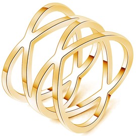 Jude Jewelers Stainless Steel Braided Woven Knot Wave Statement Anniversary Cocktail Party Ring, Metal, Cubic Zirconia