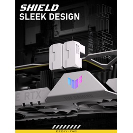 EZDIY-FAB Shield Series 8-Pin PCIe GPU Power Adapter,180-Degree U-Turn Angled Connector, Aluminum Design for Graphics Cards – Standard Type,White-2 Pack