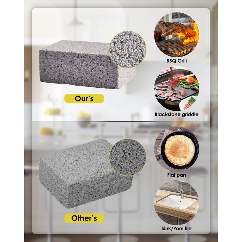 Magiin 4 Pack Grill Cleaning Brick, Pumice Cleaning Block for