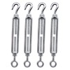 (Pack of 4) Turnbuckle Wire Tensioner M5 Adjustable Turnbuckles Hook