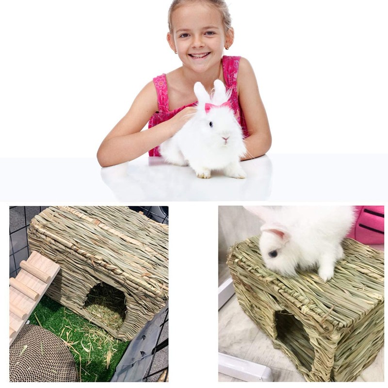 HERCOCCI Extra Large Grass House for Rabbit, Foldable & Comfortable
