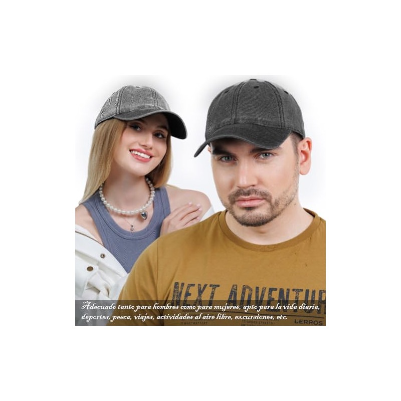 4pcs Gorras para Hombre y Mujer,100% Algodón Ajustable,Gorras Ajustables,Gorra Retro
