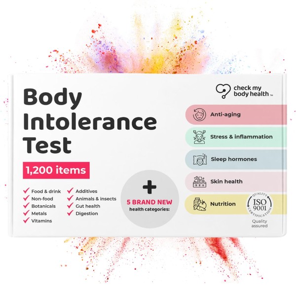 Check My Body Health | Body Intolerance Test | Check for 1200 Different Intolerances | Easy to Use Home Hair Strand Testing Kit & Intolerance Screening for Adults | Results in 5 Days