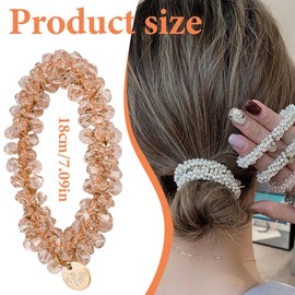 GXGM 5 Stück Perlen-Haargummis, Strass, Pferdeschwanz-Halter, Perlen, Elastische Haarbänder, Haar Accessoire, Frisuren Zubehör, Haarschmuck für Damen und Mädchen