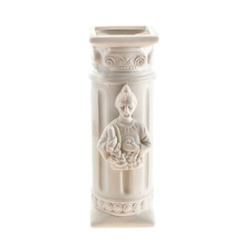 Mega Crafts 1 pc Saint Judas 8 Inch Tall Matte White Ceramic Square Vase, Home Décor, Decorative Religious Accent, Unique Gift Idea, Elegant Centerpiece