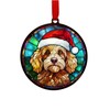 Image Industry Cockapoo Golden in Santa Hat Suncatcher Decoration -
