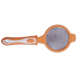 Generic Plastic Fine Mesh Strainers for Kitchen, Colander-Skimmer with Handle, Plastic Sieve Sifters for Food, Rice, Oil, Noodles, Fruits, Vegetable, Tea Strainer - Orange, 24 x 9 cm