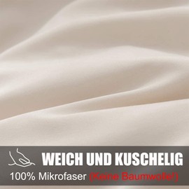 Soifox Cushion Cover 40 x 80 cm, Set of 2 - Pillowcase 40 x 80 cm, Beige, 100% Microfibre, Non-Iron and Wrinkle Free with Zip