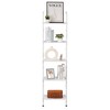 ELYKEN Ladder Shelf, White 5-Tier Wood Wall Mounted Bookshelf with