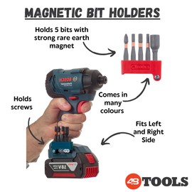 Navy Blue Magnetic Bit Holder by 48 Tools - Compatible with Bosch 18V Drills & Tools, Enhanced Screw & Bit Retention